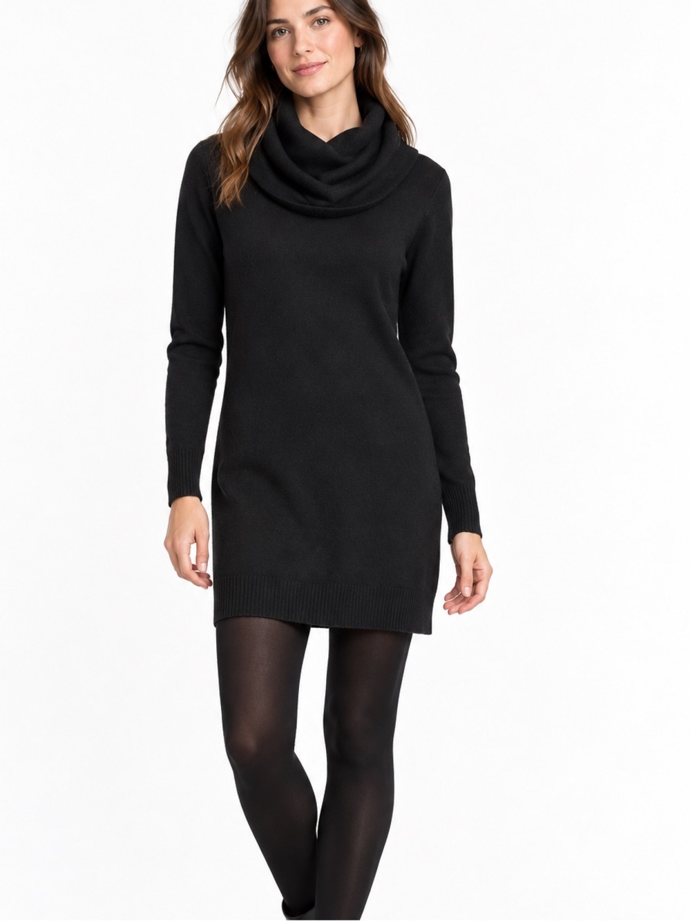 Lauren Ralph Lauren Silk Cashmere Cowl Neck Sweater Dress Medium | Minimalist